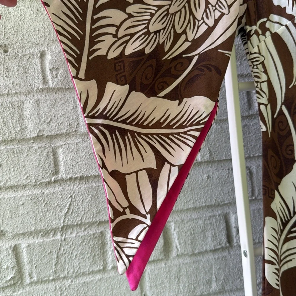 Handmade Hawaiian Tropical Leaf Maxi Dress - Picture 4 of 6